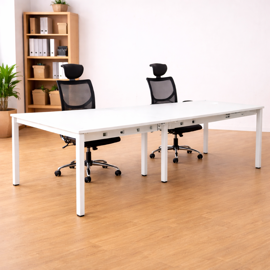 Office Table Raceway Elitrus (4 X 8 Feet) 4 Seater Office Workstation Table Powder coated ...